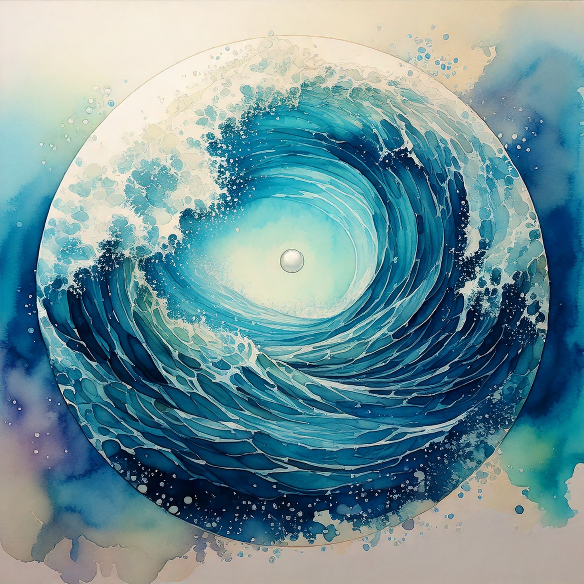 Firefly make an watercolor painting of the oceans parting all the way down to the ocean’s floor, wit
